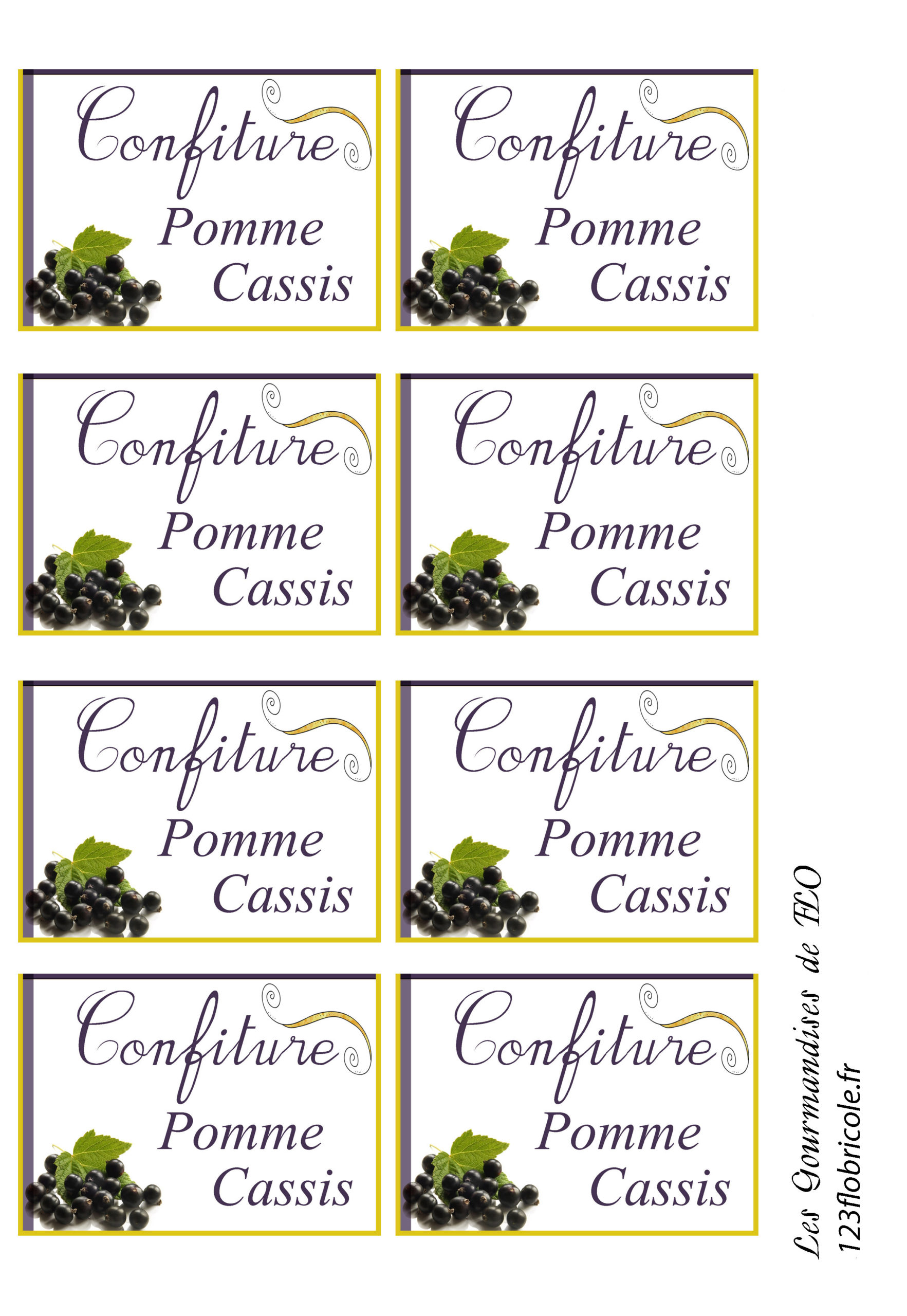 Confiture Pomme Cassis Tiquettes Flo Bricole