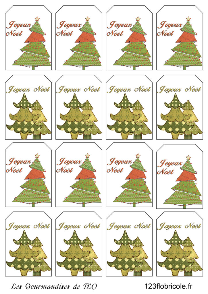 Etiquettes cadeaux de Noël - 123 Flo bricole