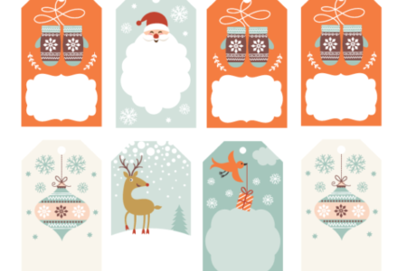 Étiquettes de cadeaux de Noël pour enfants à imprimer - avec fond blanc