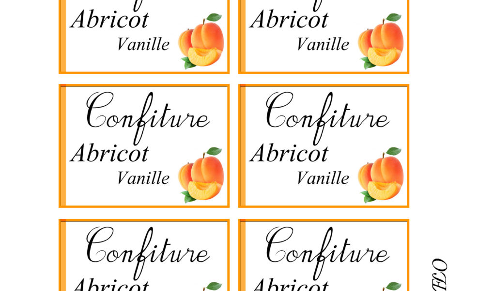 Confiture abricot vanille : étiquettes - 1 2 3 Flo bricole : LES
