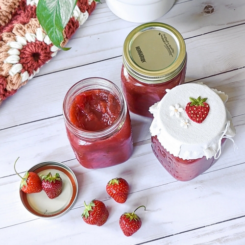 broderie fruits fraise confiture