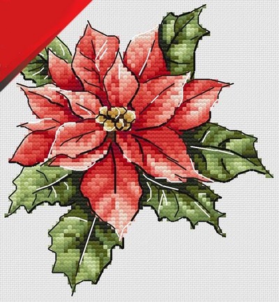 point croix broderie fleur