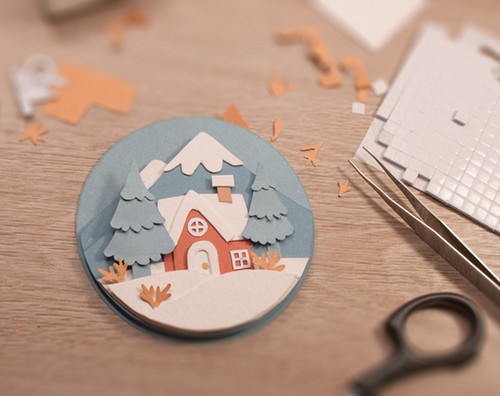 scrap noel maison boule