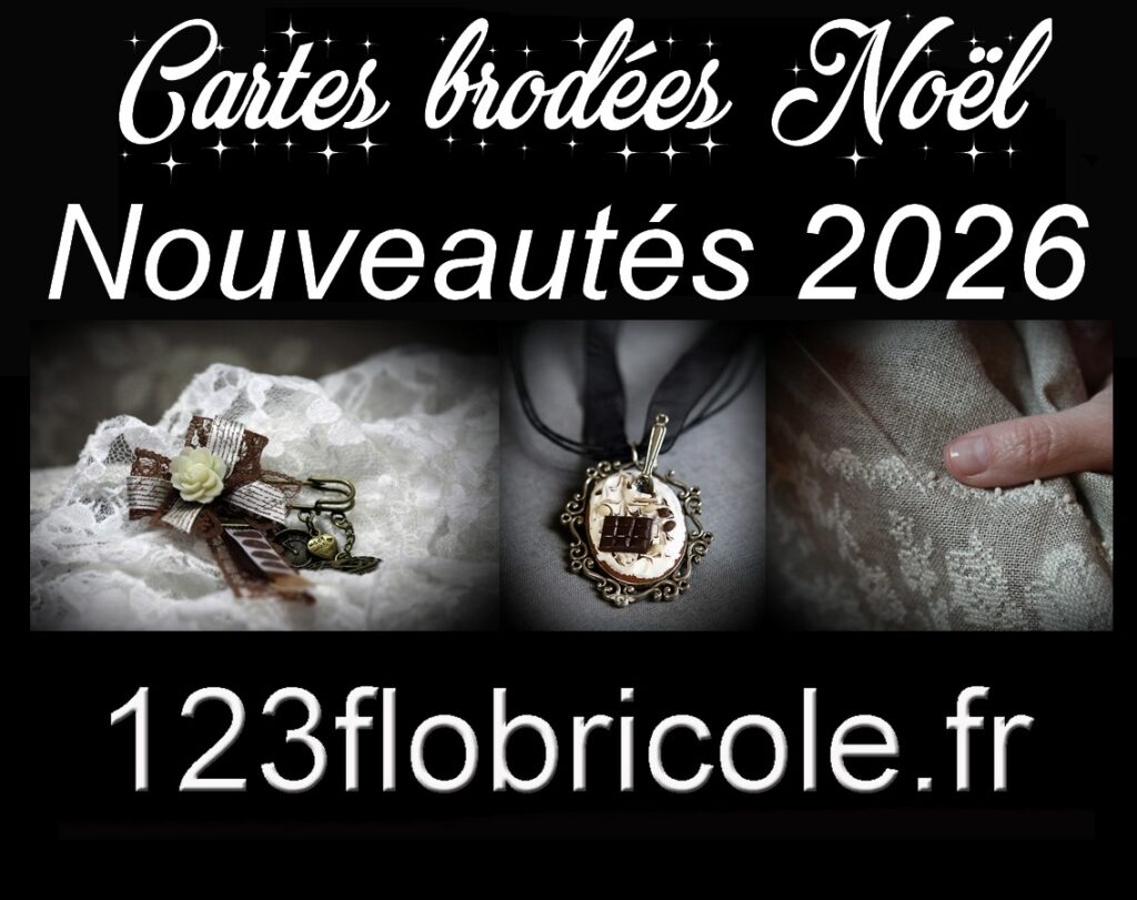 carte noël broderie papier