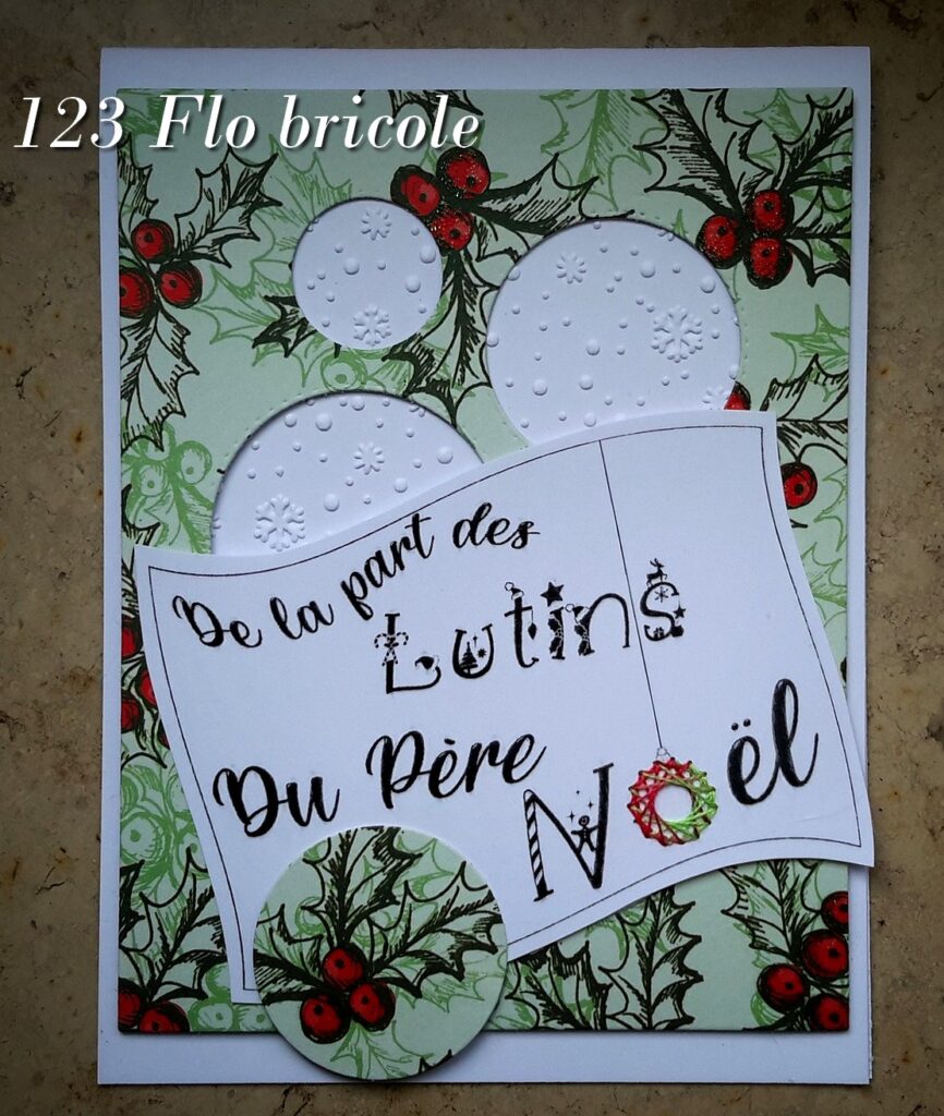 carte brodée magie noël