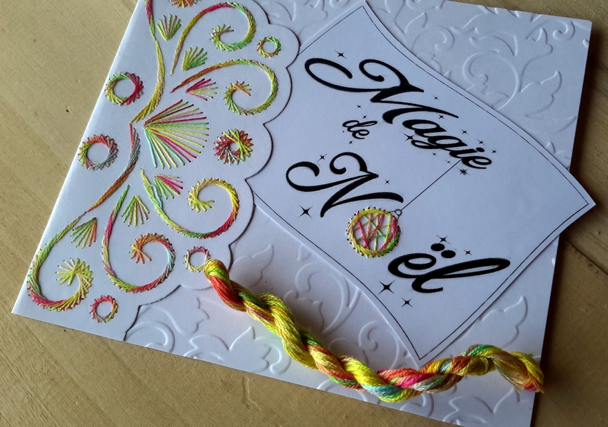 magie noël cartes brodées