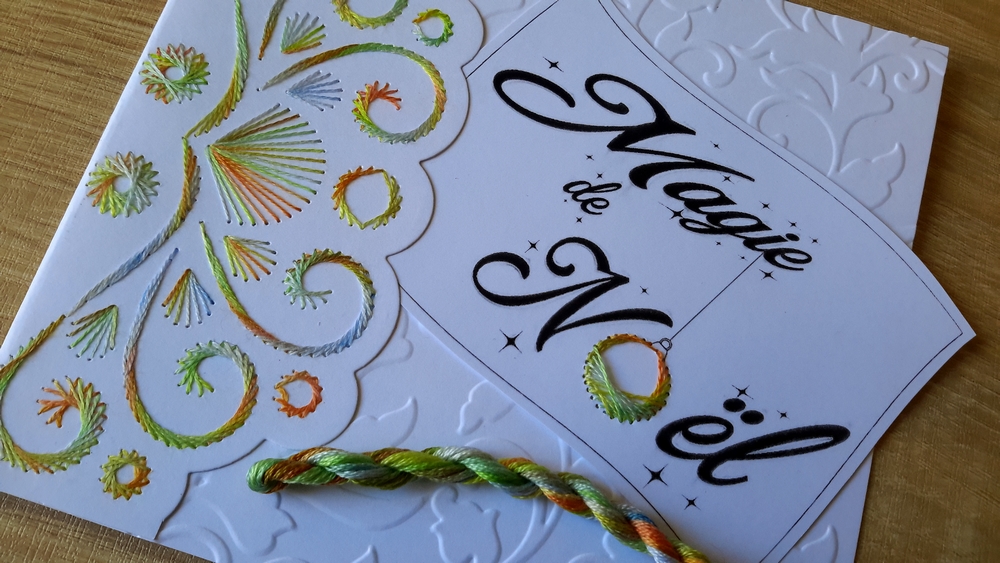 magie noël cartes brodées