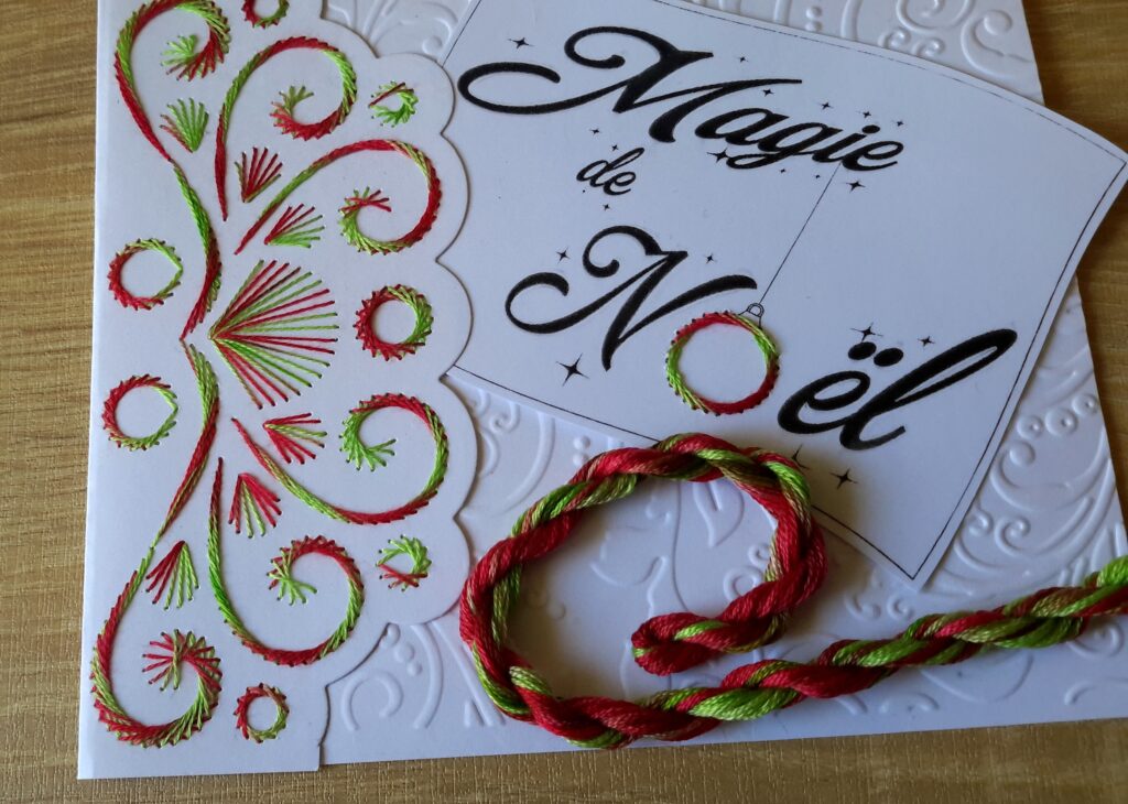 magie noël cartes brodées