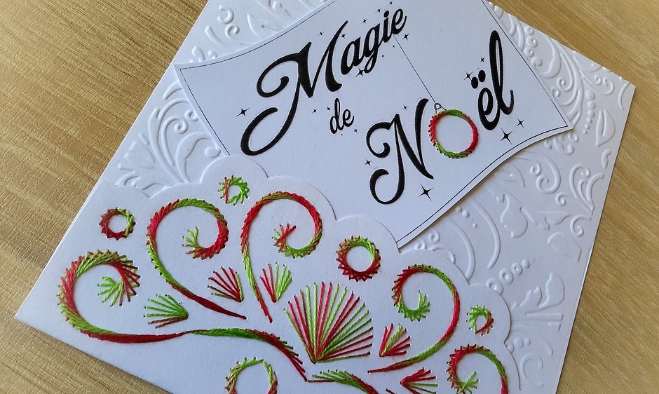 magie noël cartes brodées