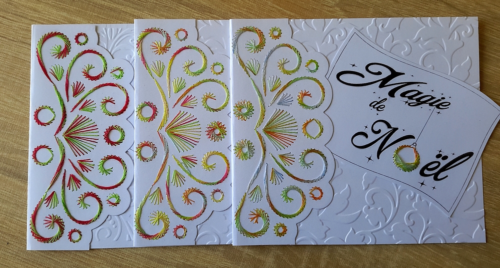 magie noël cartes brodées