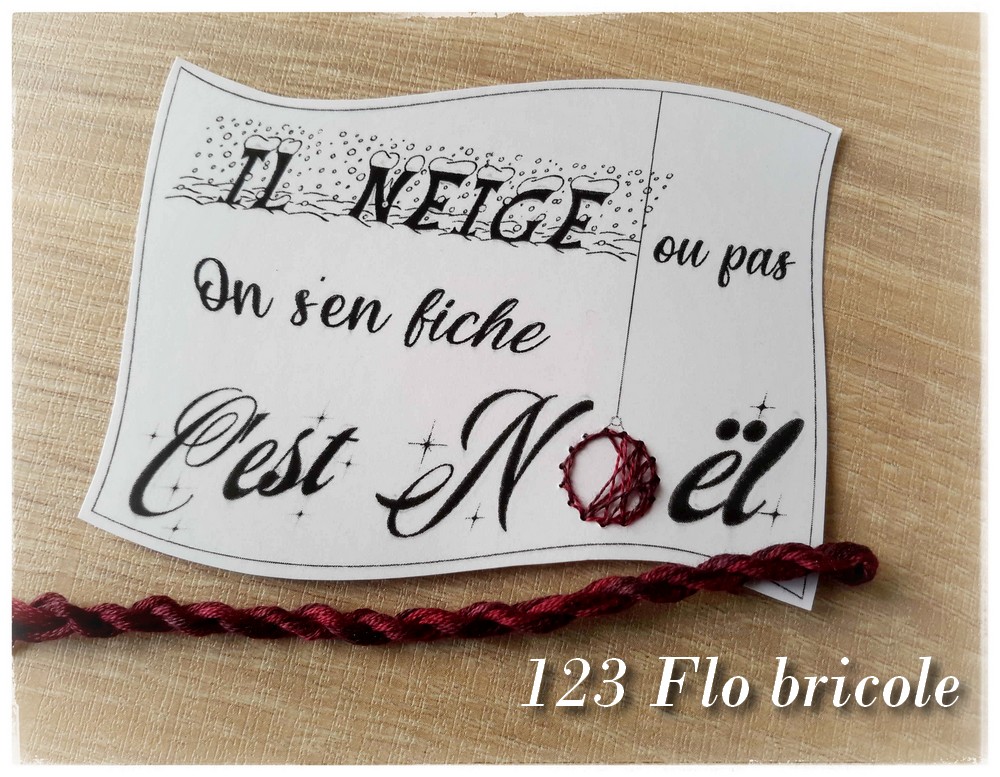 cartes noël brodées neige