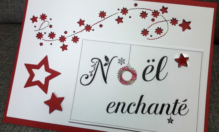 cartes noël enchanté brodées